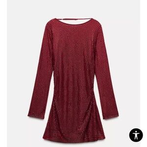 RED RHINESTONE TULLE DRESS